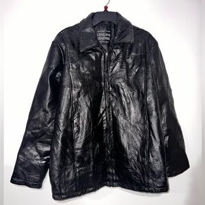 Vintage Maxam Brand Genuine Leather Top Grain Lambskin Black Jacket size XL